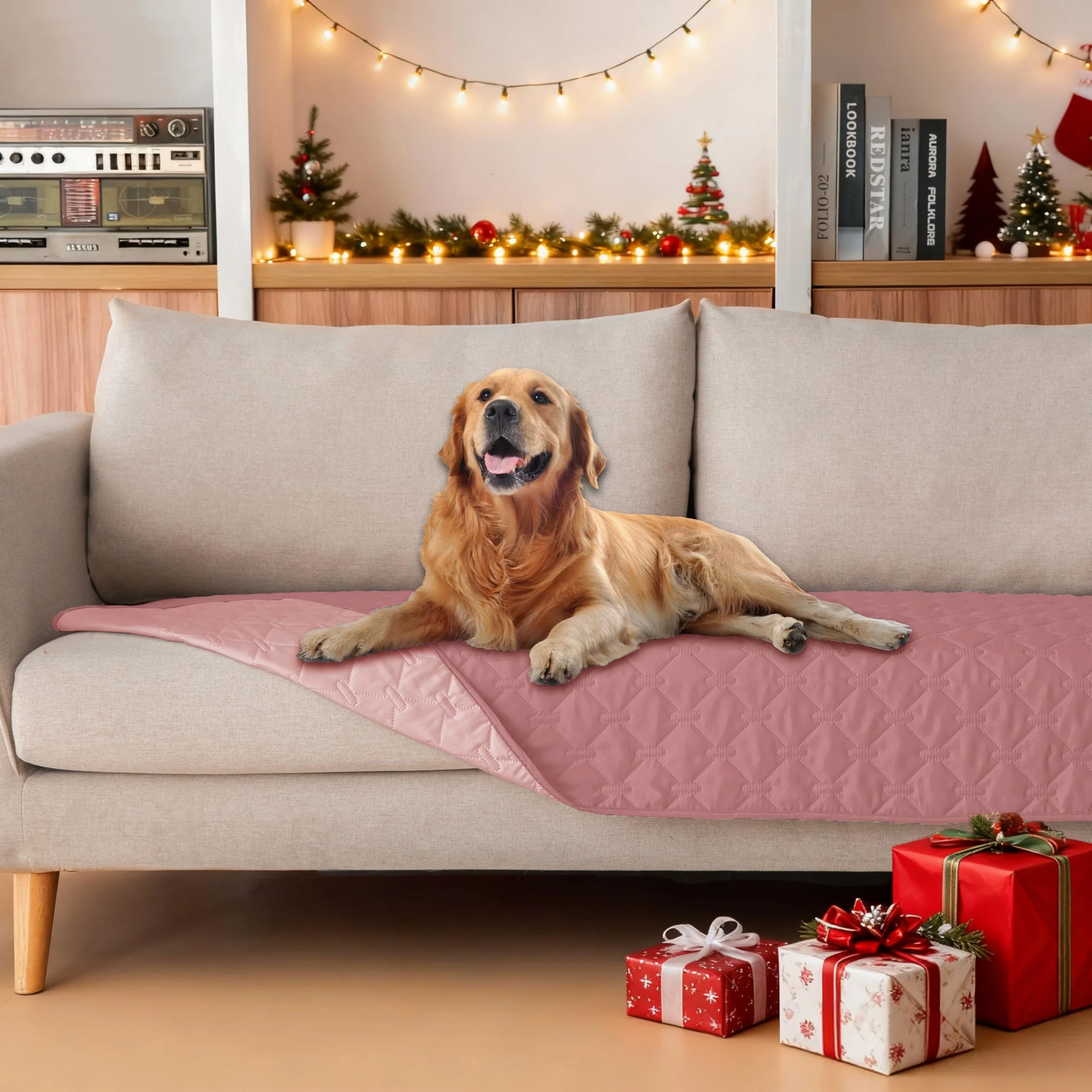 High-Quality gogobunny 3X Stronger Waterproof Pet Blanket - 30x70 in Reversible Scratch-Proof Cover Dark Pink Light Pink Expertly Made