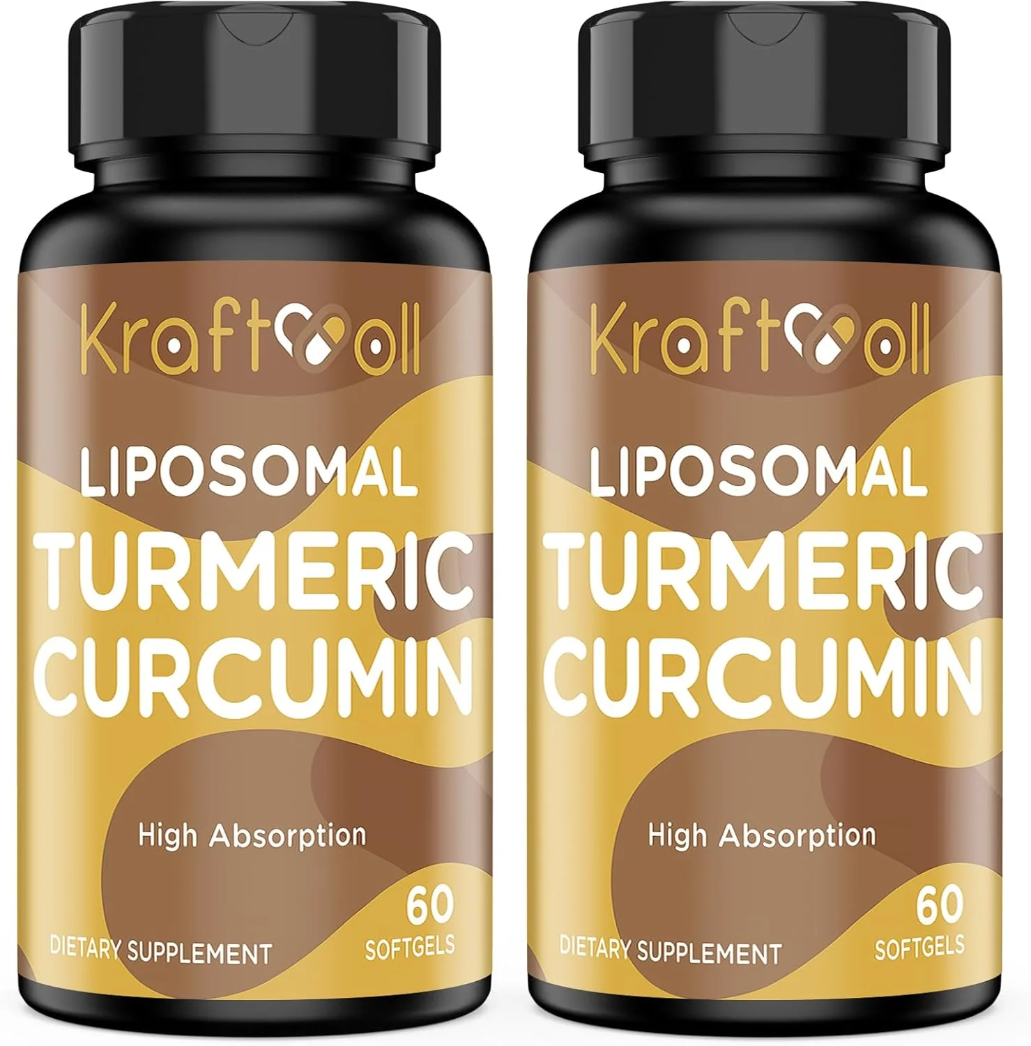 Specialty Liposomal Turmeric Curcumin 2200 mg with Black Pepper for Enhanced Absorption and Joint Support 60 softgels 2 Bottles Clean