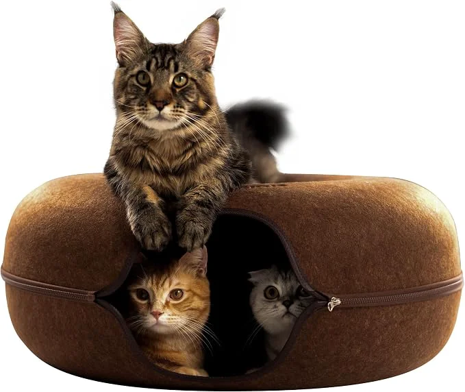 Durable Cattasaurus Peekaboo Cat Cave Donut Verified