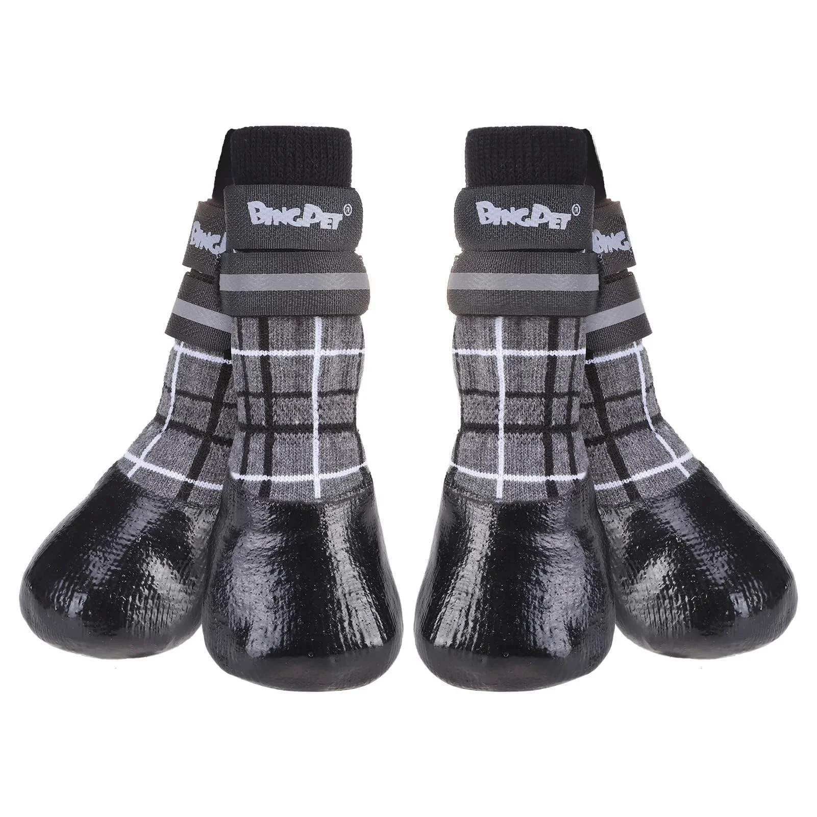 Trendy BINGPET Anti-Slip Dog Socks for Hardwood Floors Traction Waterproof Reflective Straps High-Quality
