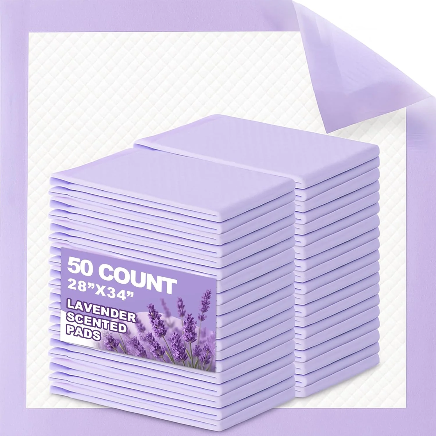 Artisan Lavender Scented Puppy Pads Extra Large Super Absorbent Disposable Pee Pads for Dogs That Neutralize Odor Wee Wee Pads Potty Training Pads 28 x34 50 Count Powerful