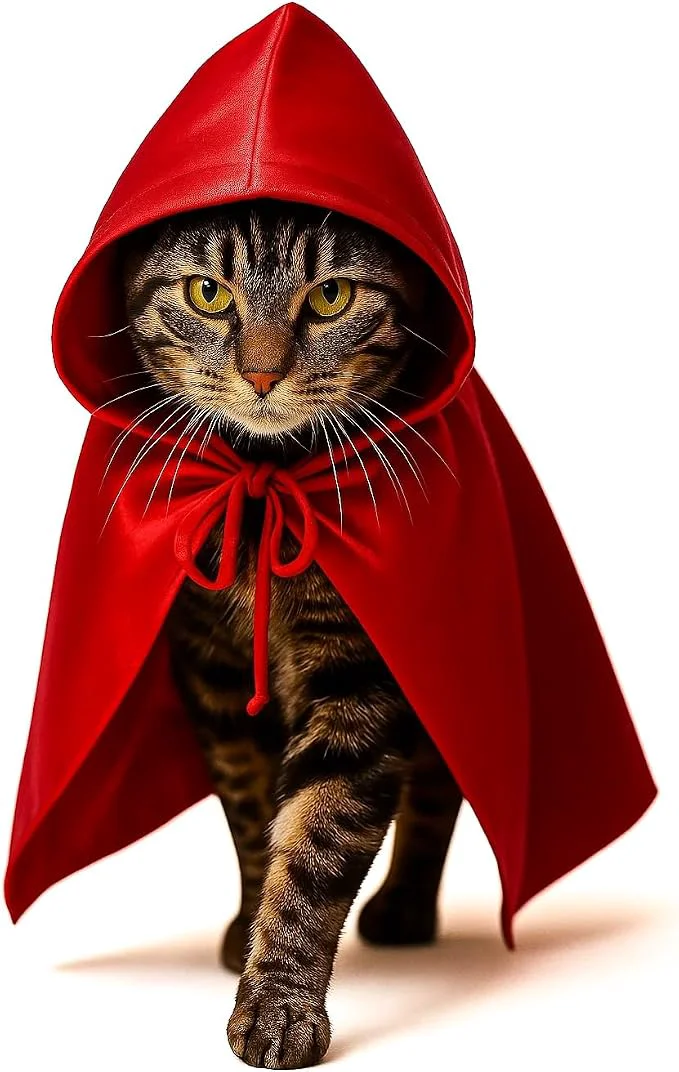 Proven Red Cat Cloak with Hood for Indoor Cats Funny Superhero Cosplay Halloween High-Performance