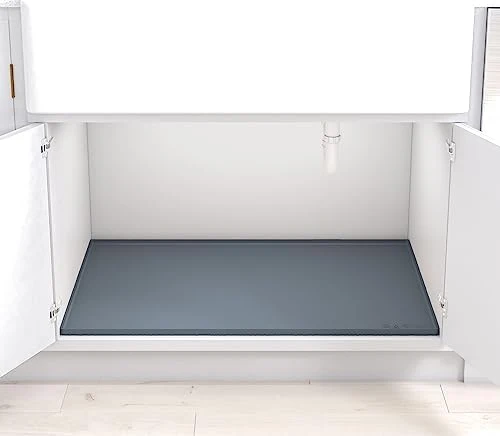 Convenient BASIN - Under Sink Mat for Bathroom - The Silicone Under Sink Mats for Bathroom Waterproof - Under Sink Tray for Bathroom Waterproof - Under Sink Cover Vanity Liner Gray 34x19Overview Eco-Friendly