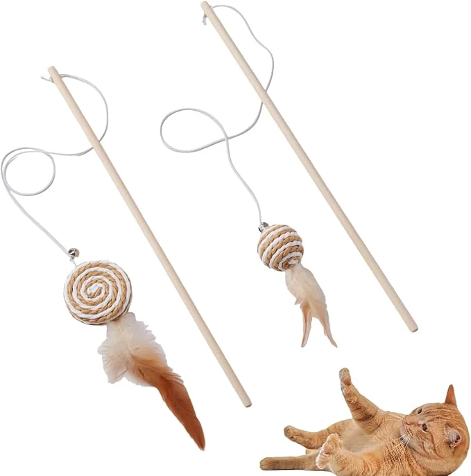 World-Class NOWFRESH Cat Wand Toy Set Equipped Organic