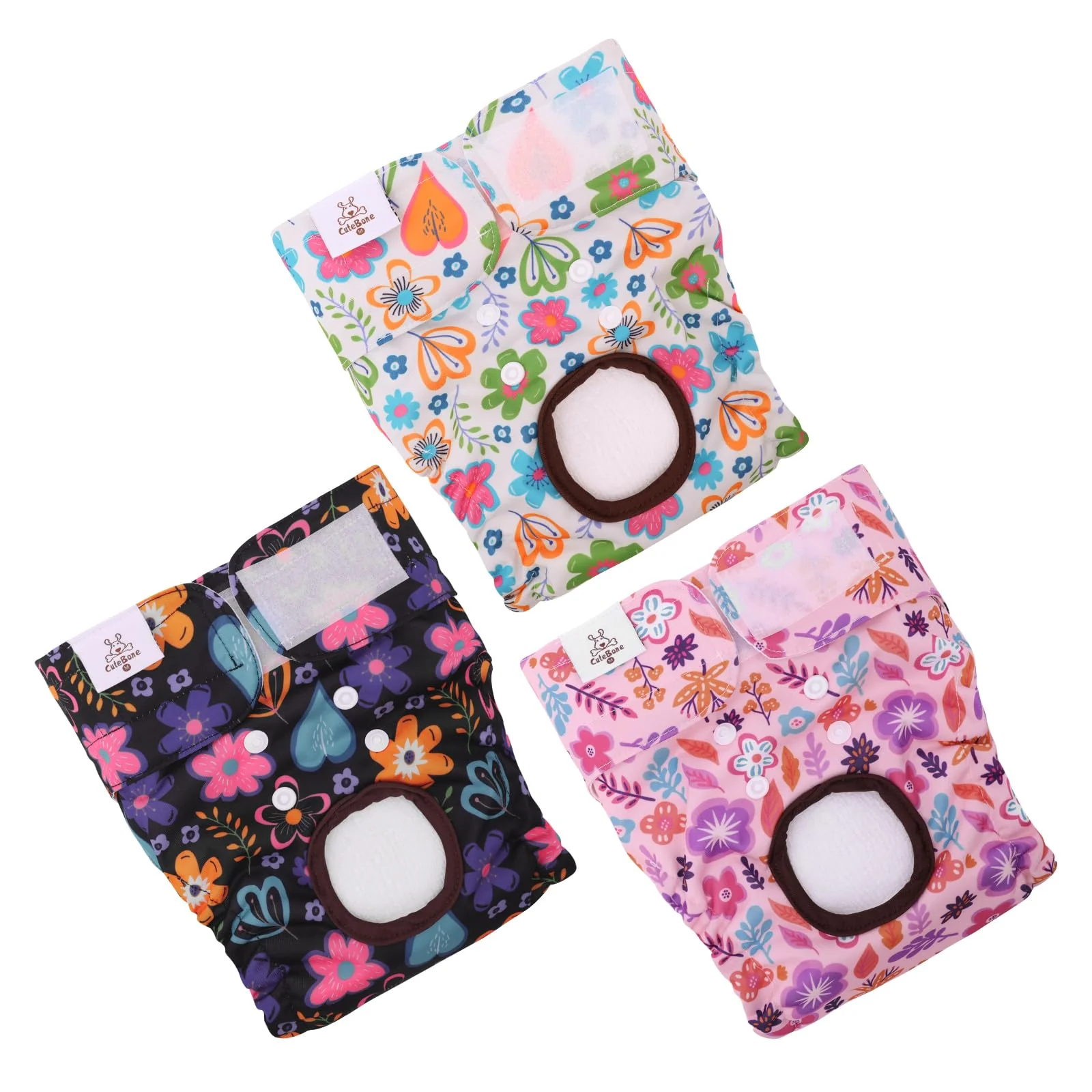 Casual CuteBone Dog Diapers Female – Washable 3 Pack for Heat Potty Training More Durable