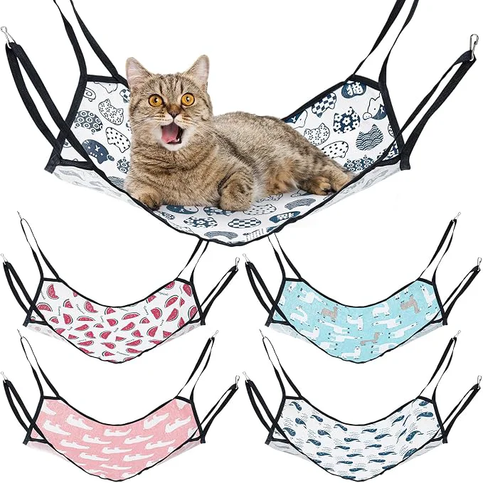 Unique Shappy 5 Pcs Pet Hammock for Cage Hanging Pet Hammock Bed Sophisticated
