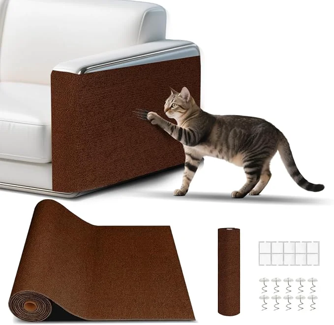 Elegant Cat Scratch Mat Self-Adhesive Trimmable cat Scratch Furniture Protector Recyclable