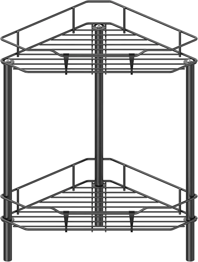 Classic 2 Tier Floor Standing Corner Shower Caddy Organizer Shelf with Hooks Bathroom Shelves Stand Rack BlackAbout ThisOverview Prestigious