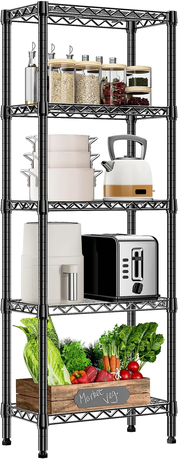 Classic 450 lbs Storage Shelves 5 Tier Shelving Units for Storage Steel Organizer Wire Rack Adjustable Height Wire Shelving Unit for Bathroom Kitchen Closet Black 11.8 D x 21.7 W x 58.3 HAbout ThisOverview Easy-to-Use