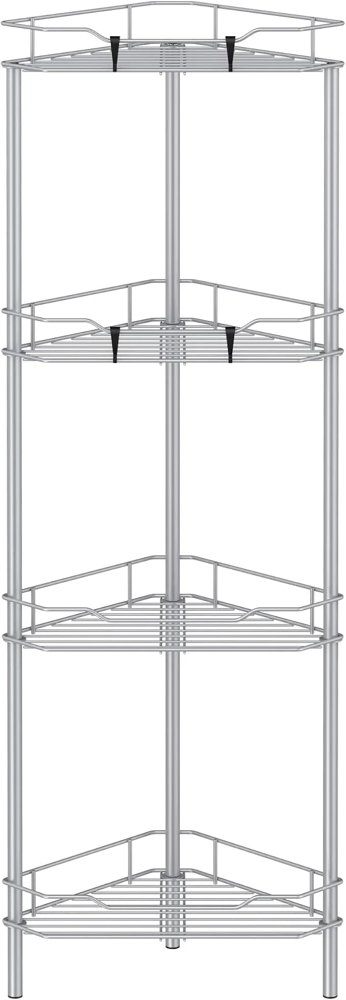 Trusted 4 Tier Floor Standing Corner Shower Caddy Organizer Shelf with Hooks Bathroom Shelves Stand Rack SilverAbout ThisOverview Organic