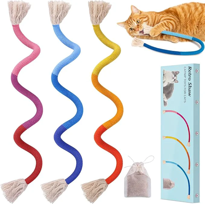 Eco-Friendly Retro Shaw Cat Chew Toys Safe Dental Cleaning Interactive Toy Elegant