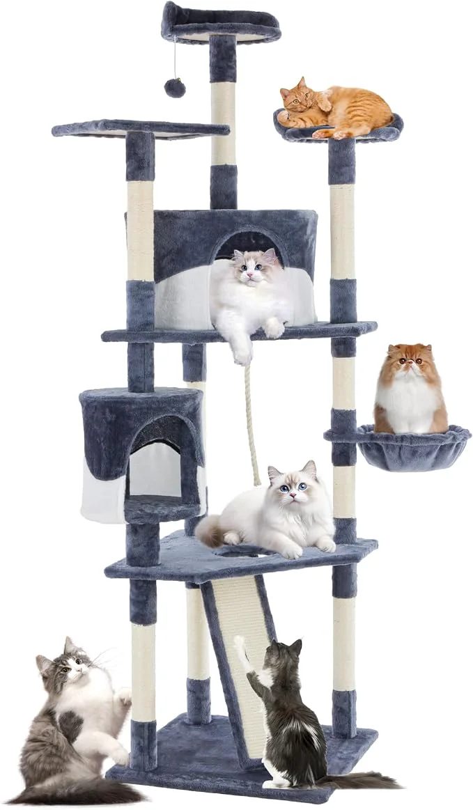 Authentic Sweetcrispy 79 inch Cat Tree Tower Large Multi Level Cats Climbing Tower Dependable