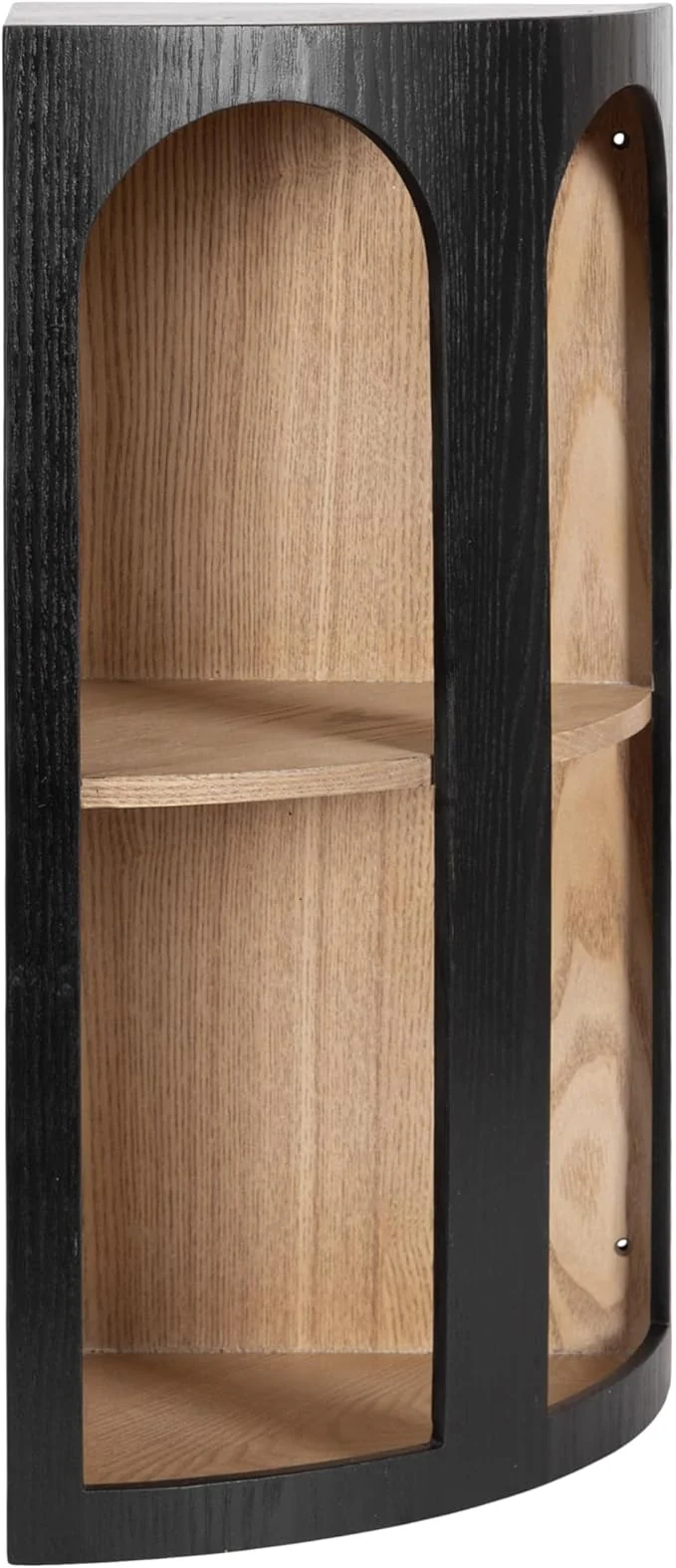 Green Kate and Laurel Elloree Modern Corner Shelf Cabinet for Storage and Display 16 x 11 x 24 Black and Natural Transitional Corner Storage for Use as Living Room Shelving or Bedroom Storage DesignAbout ThisOverview High-End