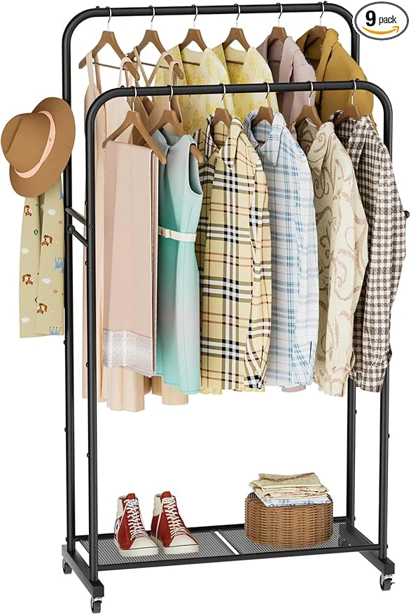 Authentic Clothes Garment Coat Rack Drying Clothing Racks Metal standing for Hanging Clothes Portable Closet for Laundry Bedroom BlackAbout ThisOverview Consistent