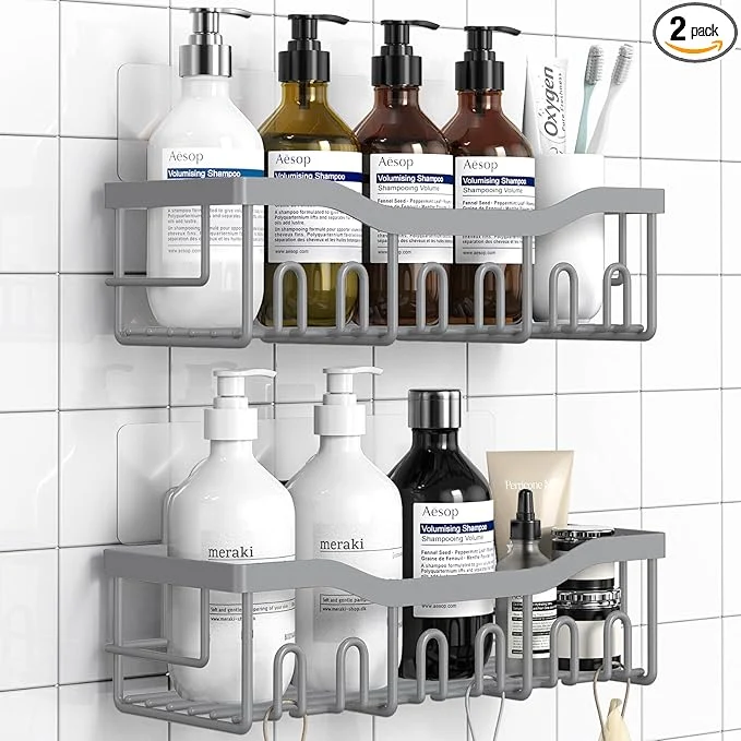 Classic EUDELE Shower Caddy 2 Pack Adhesive Shower Organizer for Home Decor Kitchen Storage No Drilling Rustproof Stainless Steel Bathroom Shelf OrganizerAbout ThisOverview Pure