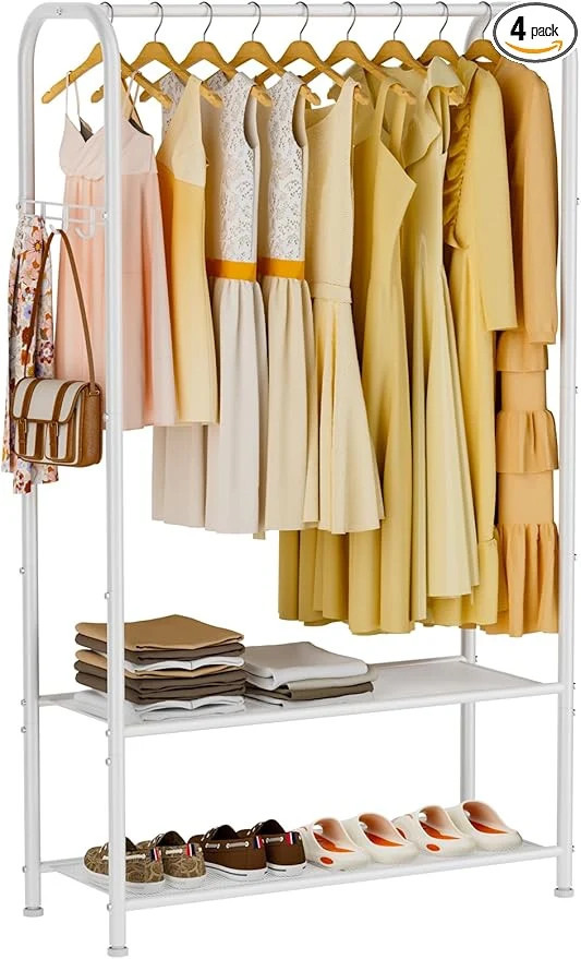 Sophisticated Clothes Garment Coat Rack Drying Clothing Racks Metal standing for Hanging Clothes Portable Closet for Laundry Bedroom WhiteAbout ThisOverview Lightweight