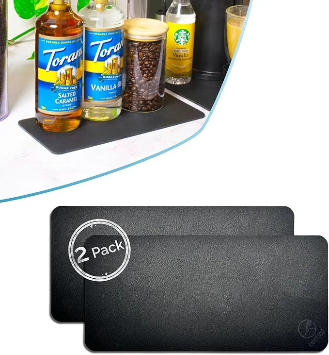 Elegant Ternal DripGuards Absorbent Counter Mat 2-Pack Waterproof Quick-Dry Coffee Bar Mat for Kitchen Sink Drink Station Non-Slip Spill-Proof Protector for Water Oil Syrup 5.5 x 12 About ThisOverview Detailed