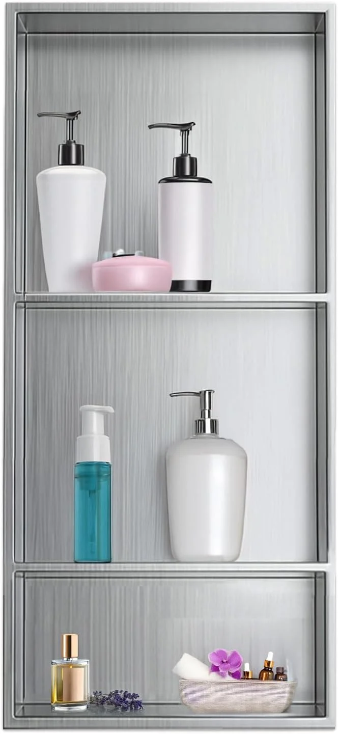 Smart Shower Niche Stainless Steel Elegant Bathroom Niche No Tile Needed Recessed Shower Shelf Organizer for StorageAbout ThisOverview Selected