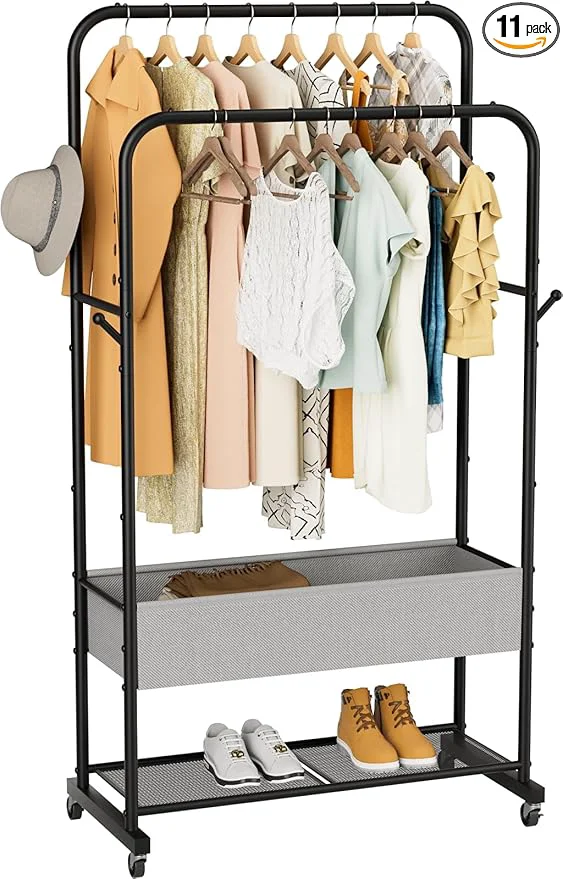 Safe Clothes Garment Coat Rack Drying Clothing Racks Metal standing for Hanging Clothes Portable Closet for Laundry Bedroom BlackAbout ThisOverview Environmentally Friendly