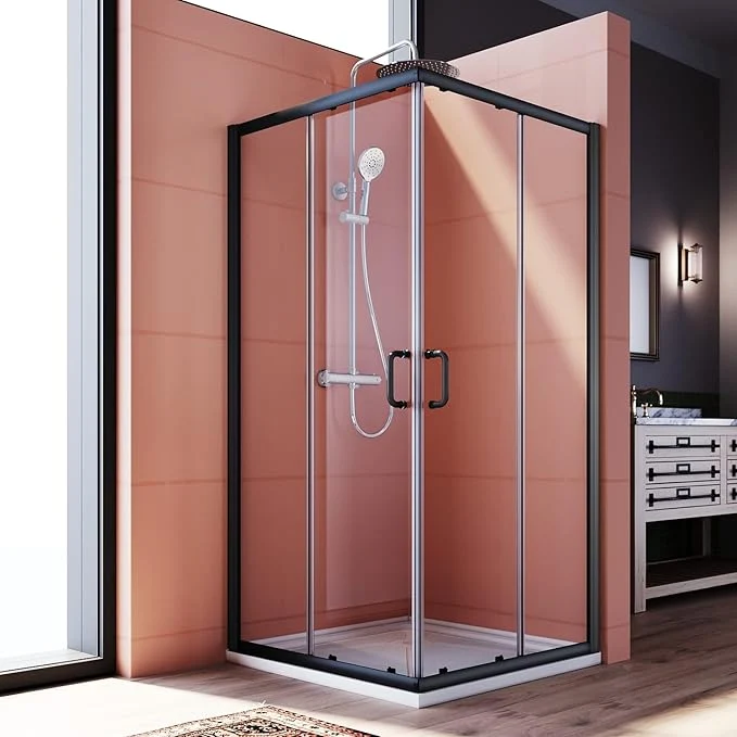 Soft ELEGANT Corner Shower Enclosure with Shower Base 36 in.D x 36 in. W x 72 in. H Corner Shower Door with 1 4 in. Tempered Glass Double Sliding Shower Doors in BlackAbout ThisOverview Authentic