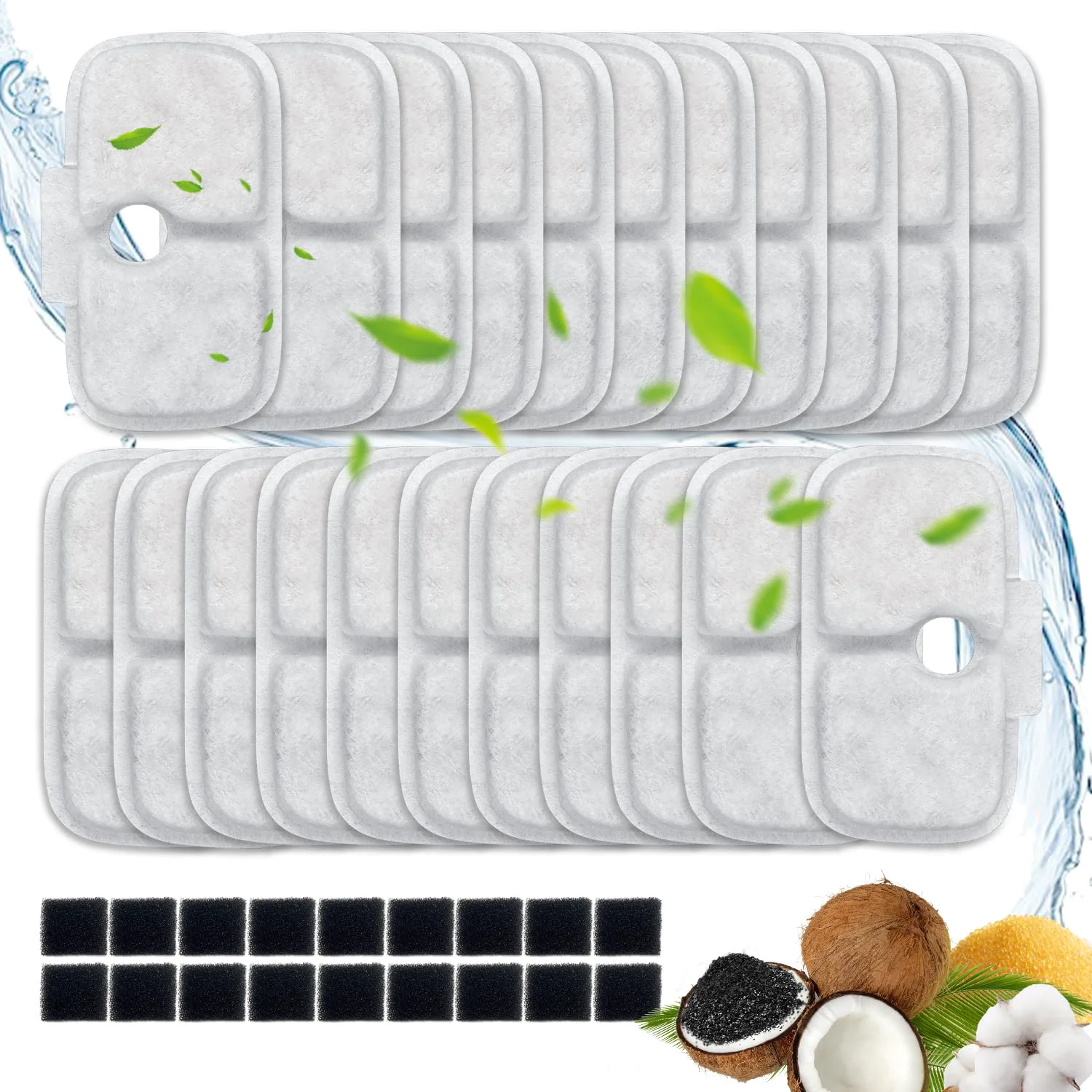 Prestigious CATOL 40 Packs Cat Fountain Filters for PETLIBRO Dockstream – 20 Filters 20 Sponges Powerful