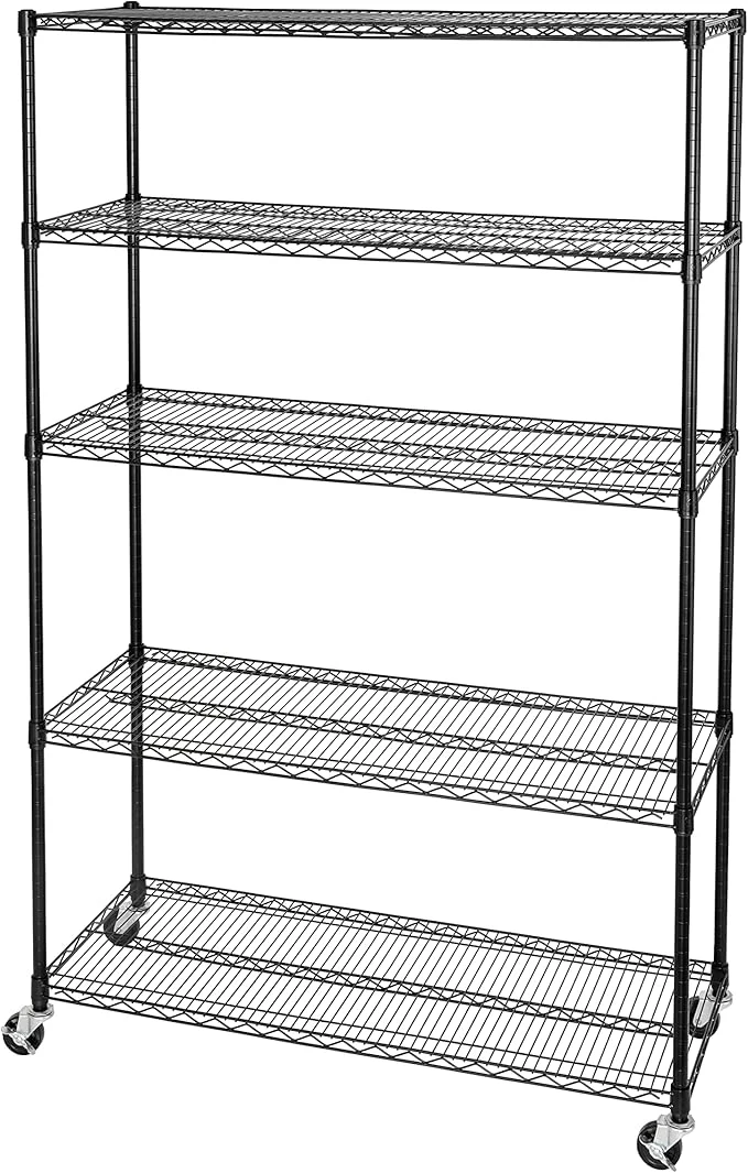 Trusted Seville Classics UltraDurable Heavy Duty NSF Solid Steel Wire Rack Storage Unit Organizer for Garage Warehouse Office Restaurant Classroom Kitchen Black 5-Tier Shelving 48 W x 18 DAbout ThisOverview Expertly Made