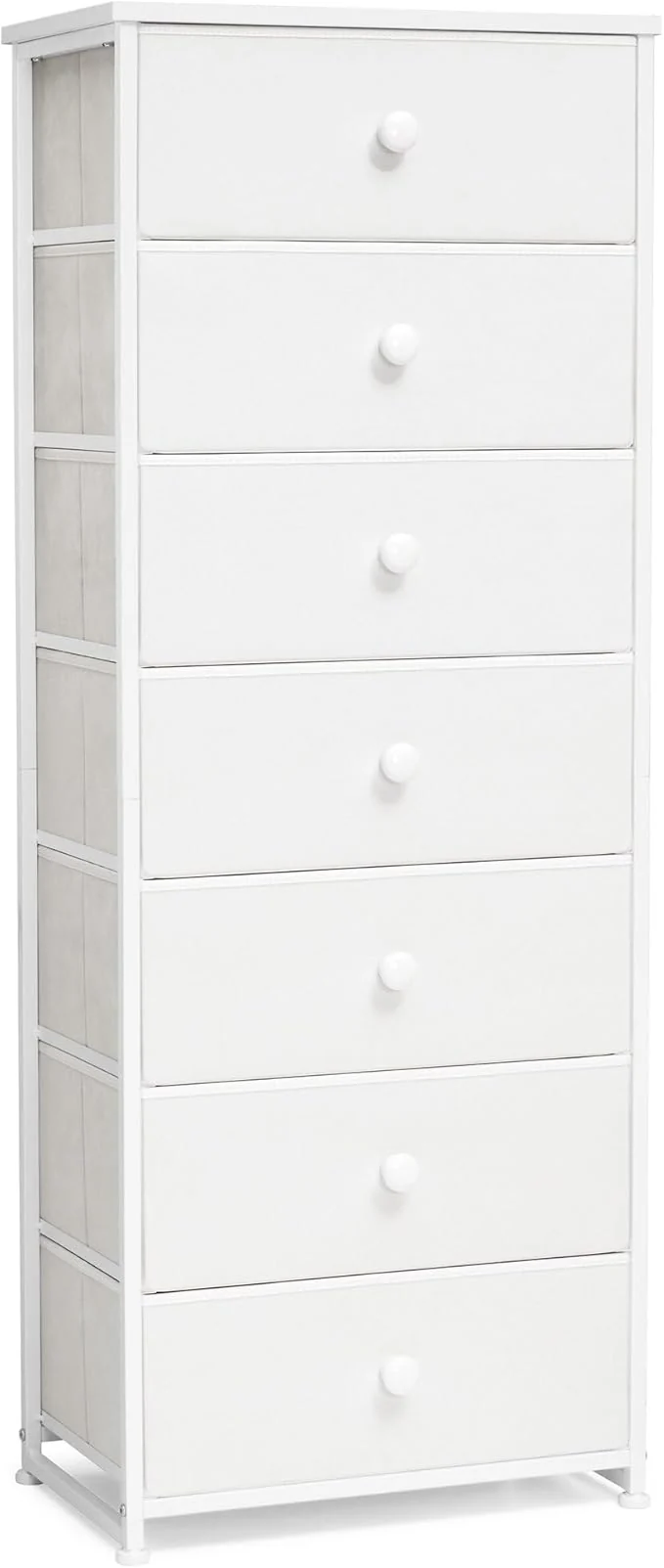 World-Class Crestlive Products Tall Dresser 7-Drawer Fabric Storage Tower Chests of Drawers - Vertical Organizer Unit for Bedroom Hallway Entryway Nursery Closets - Steel Frame Wood Top Handles White About ThisOverview Natural