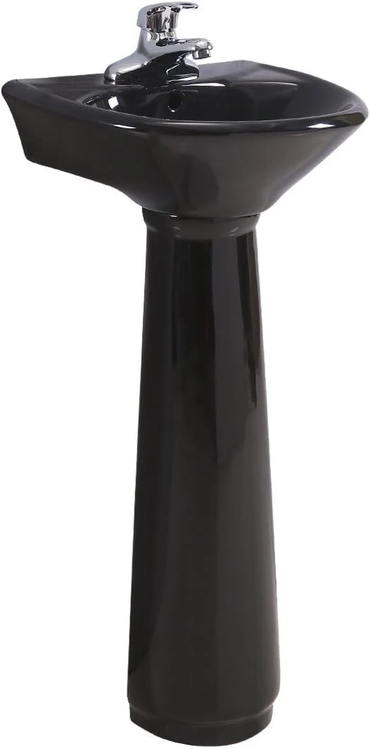 Healthy Renovators Supply Manufacturing Ondine Black Pedestal Sink Small Vitreous China Space Saving Design 34 Height X 16 WideAbout ThisOverview Soft