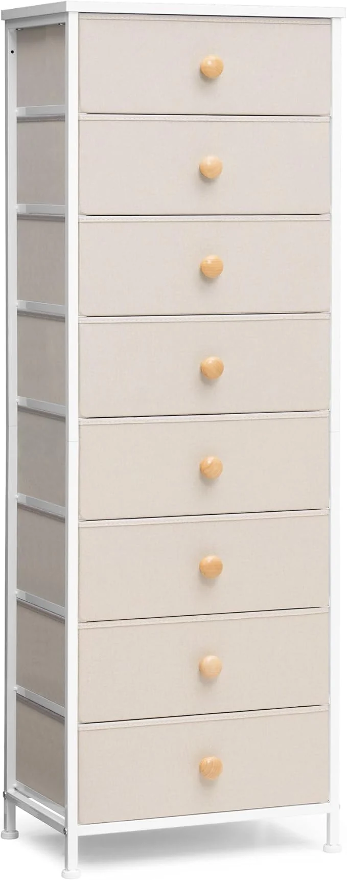 Classic Crestlive Products Tall Dresser 8-Drawer Fabirc Storage Tower Chests of Drawers - Vertical Organizer Unit for Bedroom Hallway Entryway Nursery Closets - Steel Frame Wood Top Handles Beige About ThisOverview Durable