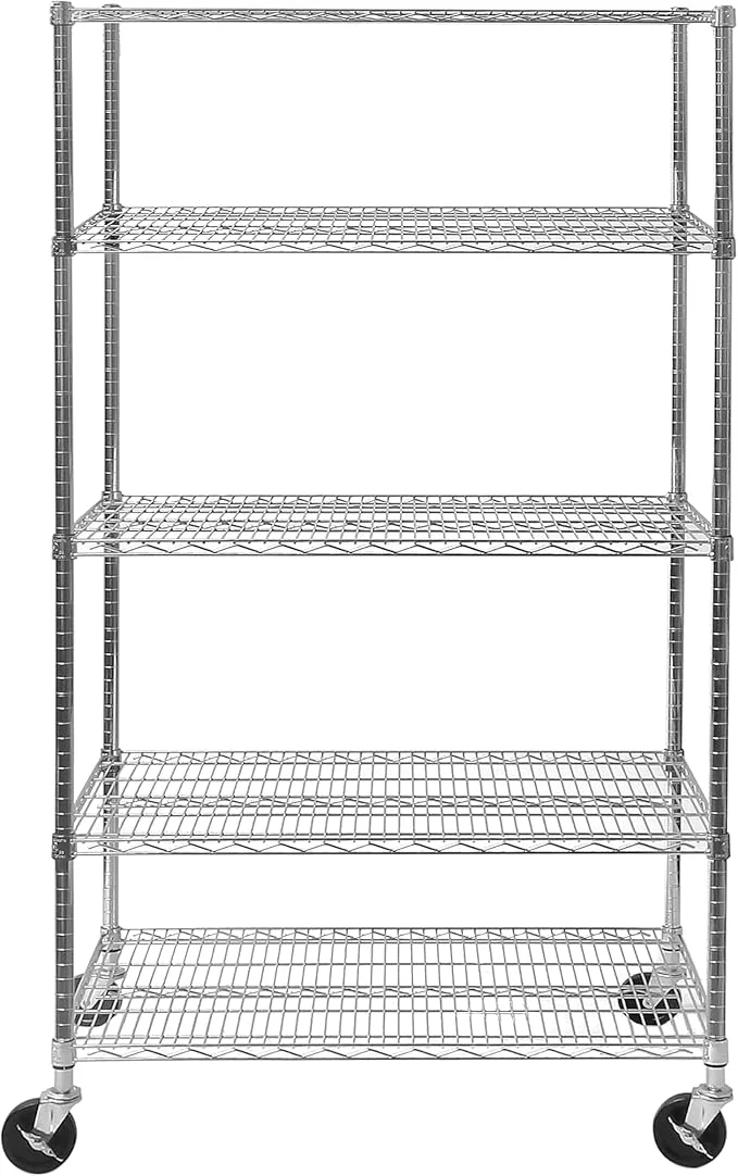 Stylish Seville Classics UltraDurable Heavy Duty NSF Solid Steel Wire Rack Storage Unit Organizer for Garage Warehouse Office Restaurant Classroom Kitchen 5-Tier Shelving 48 W x 24 DAbout ThisOverview Responsible