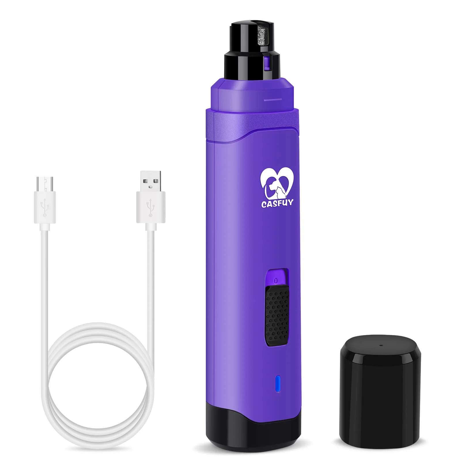 Functional Casfuy Dog Nail Grinder Upgraded – 2-Speed Rechargeable Nail Trimmer Purple Environmentally Friendly