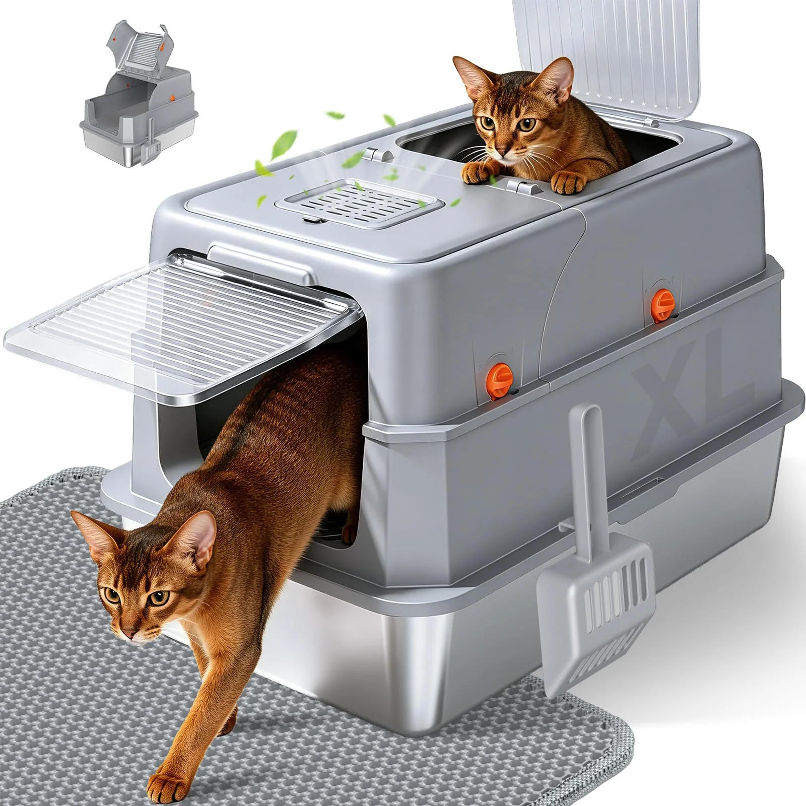 Breathable Enclosed Stainless Steel Litter Box. Chosen for quality fits naturally into modern pet homes. Reliable