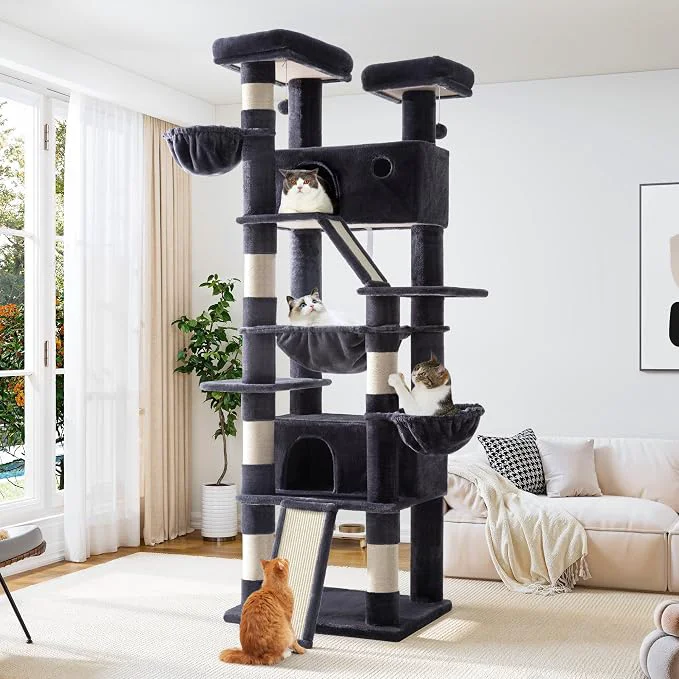Authentic Allewie 81 Inches Tall Cat Tree Multi-Level Large Climbing Tree House and Towers Environmentally Friendly