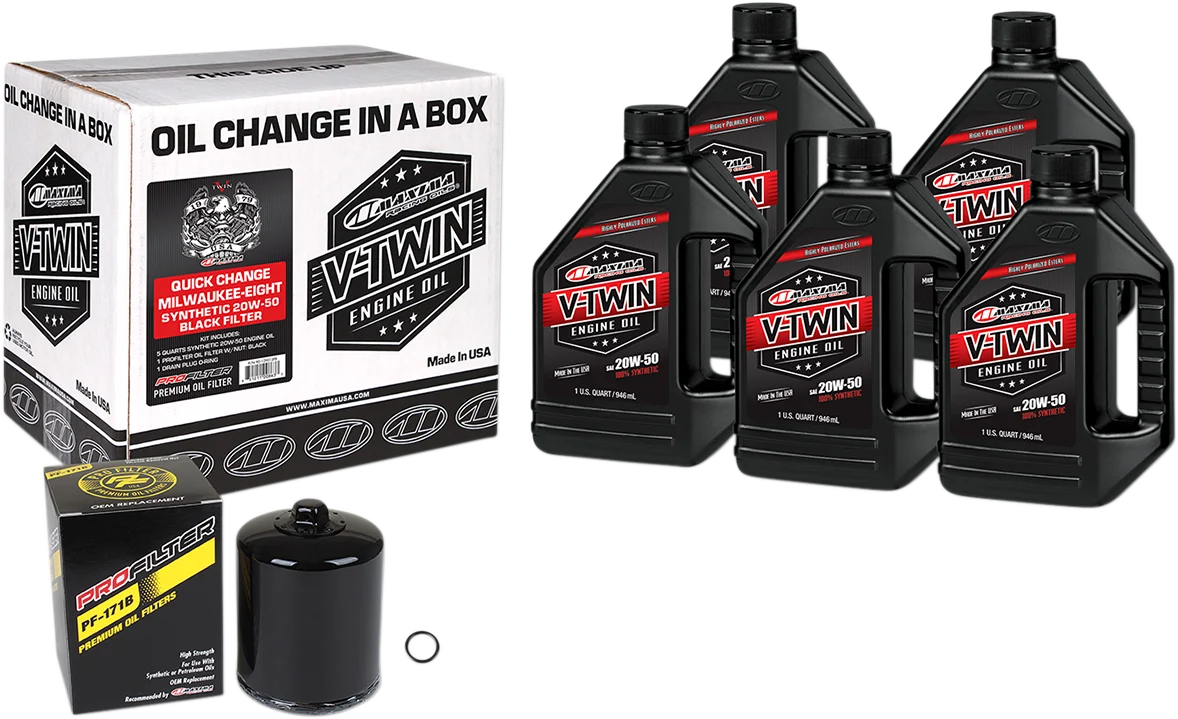 Environmentally Friendly MAXIMA RACING OIL Quick Change M8 Synthetic 20W-50 Oil Change Kit - Black Filter 90-129015PB Fashionable