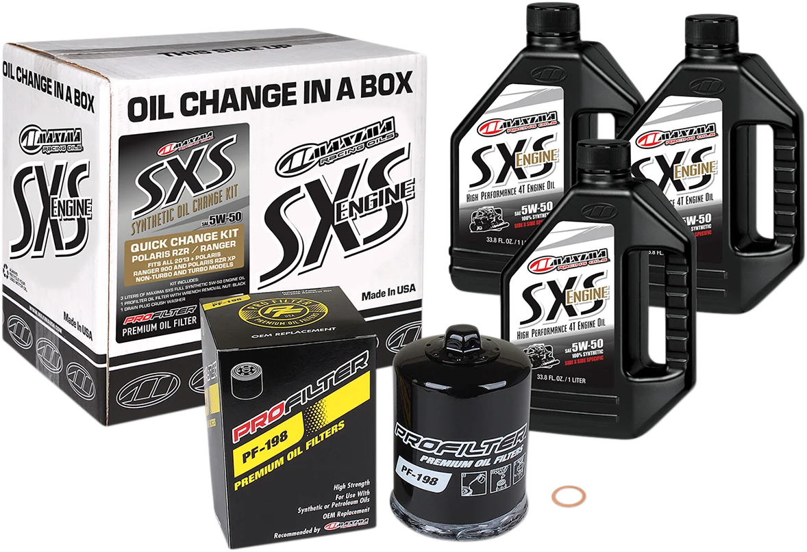 Sustainable MAXIMA RACING OIL SXS Synthetic Oil Change Kit - Polaris - 5W-50 90-189013 High-End