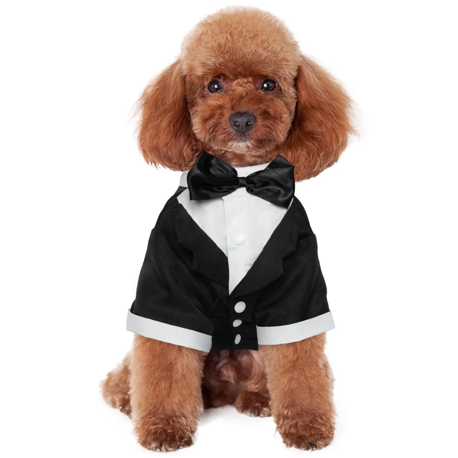 Efficient Kuoser Dog Tuxedo with Bow Tie Formal Pet Costume for Weddings Holidays Fine Crafted