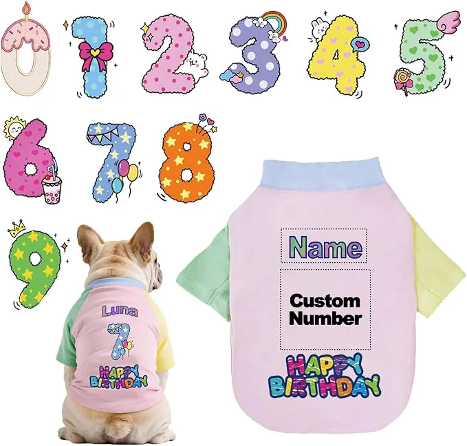 Unique Custom Dog Birthday Shirt Personalized Pet Apparel Print Consistent