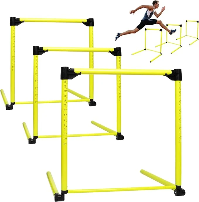 Sustainable 3 Pack Adjustable Height Hurdles Training Equipment Agility Speed Jumping Secure