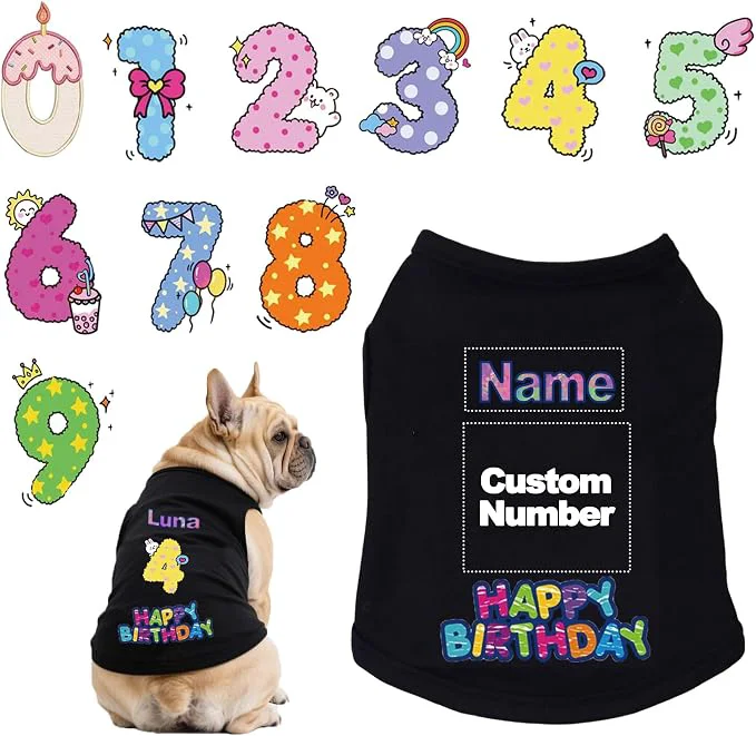 Versatile Custom Dog Birthday Shirt Personalized Pet Apparel Print Premium