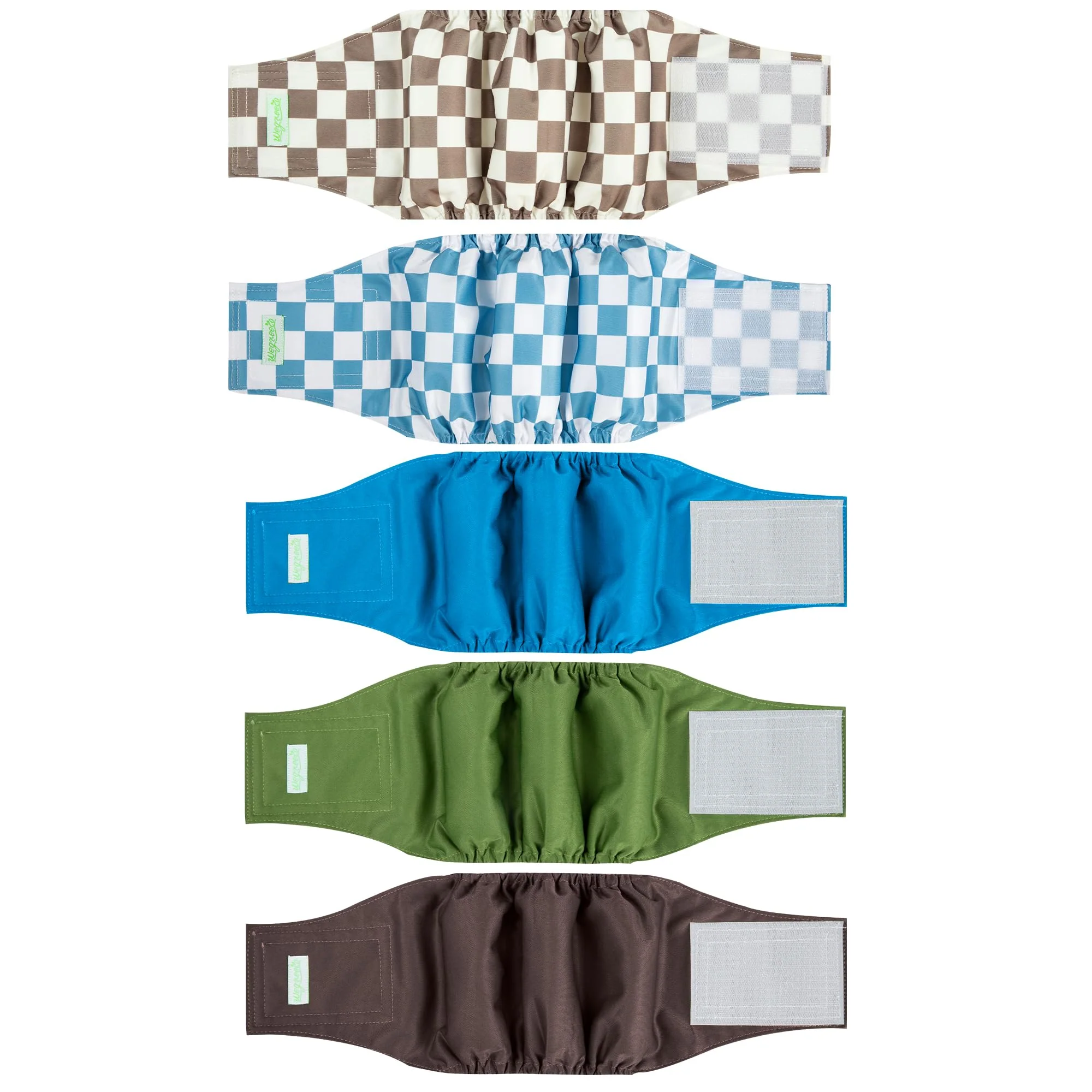 Excellent Wegreeco Small Dog Diapers Male – Reusable Belly Bands for Male Dogs Medium Large 5 Pack Blue Coffee Checkerboard Responsible