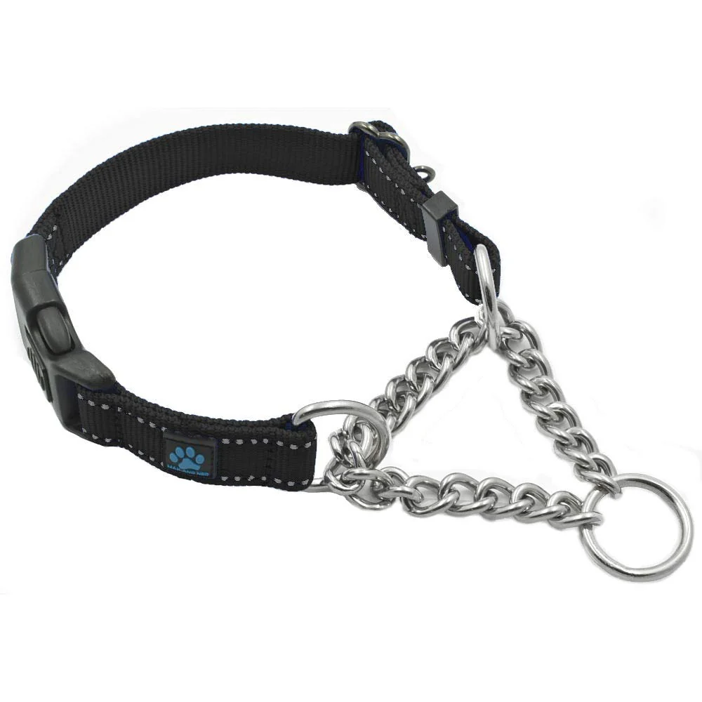Selected Max and Neo Stainless Steel Chain Martingale Collar – Large Black Supports Dog Rescue with Every Environmentally Friendly