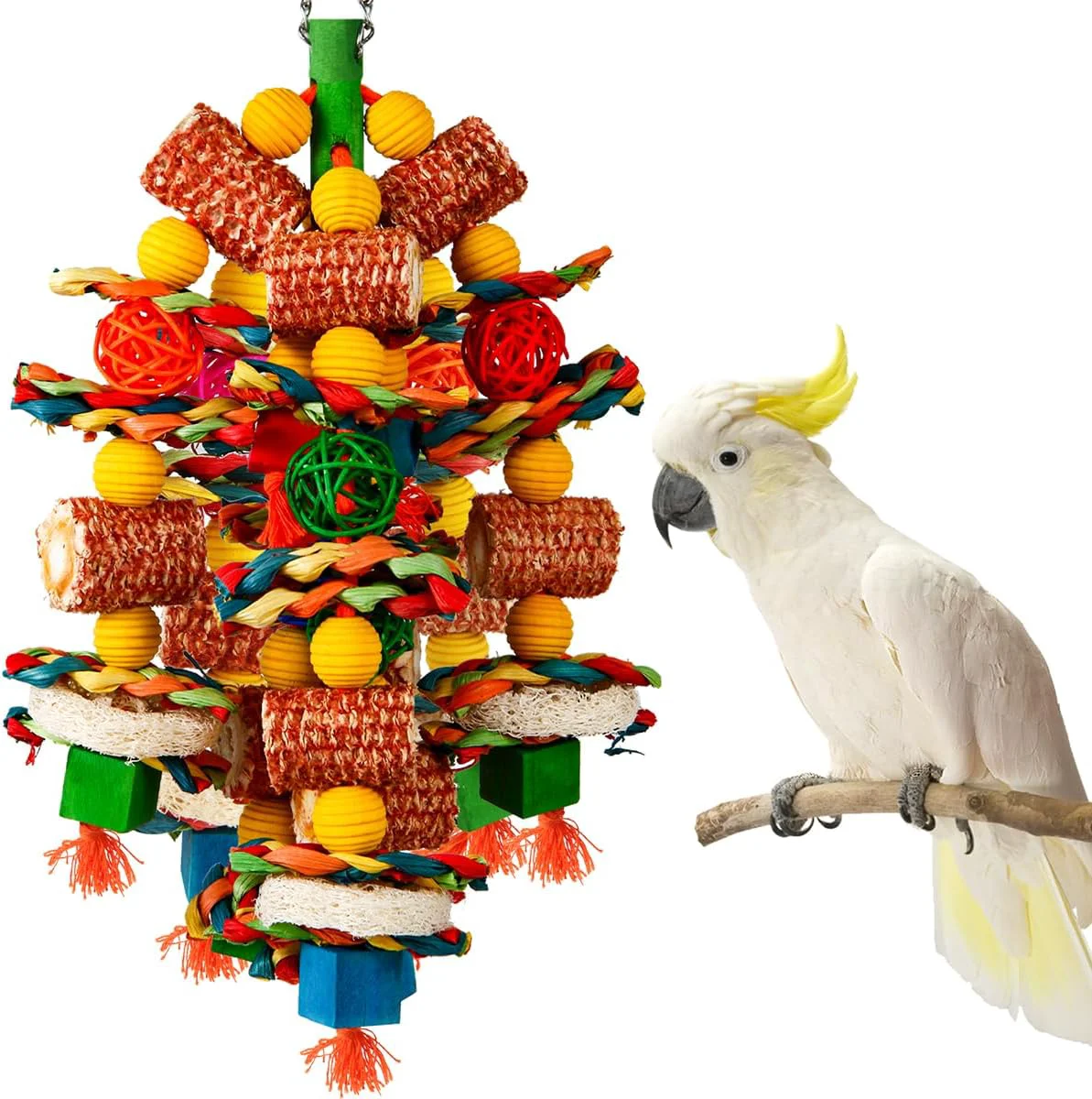 Specialty Bird Chew Toys with Corn Cob and Loofah Slices Top-Quality