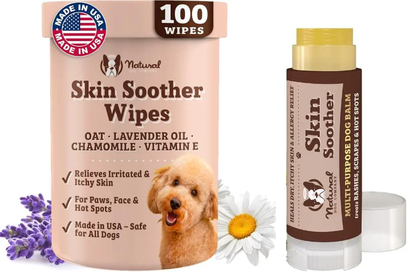Practical Natural Dog Company Skin Soother Bundle – Wipes Travel Stick for Dry Skin Itch Relief Quality