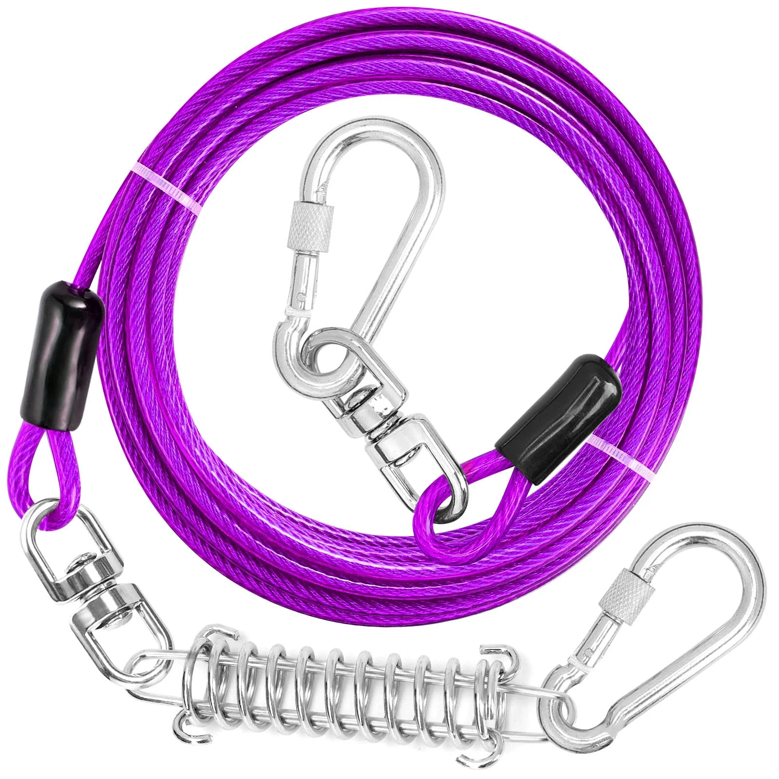 Sustainable jenico Dog Tie Out Cable Heavy-Duty PVC-Coated Steel Wire Rope 10–150 ft Swivel Hook Up to 500 lbs Authentic