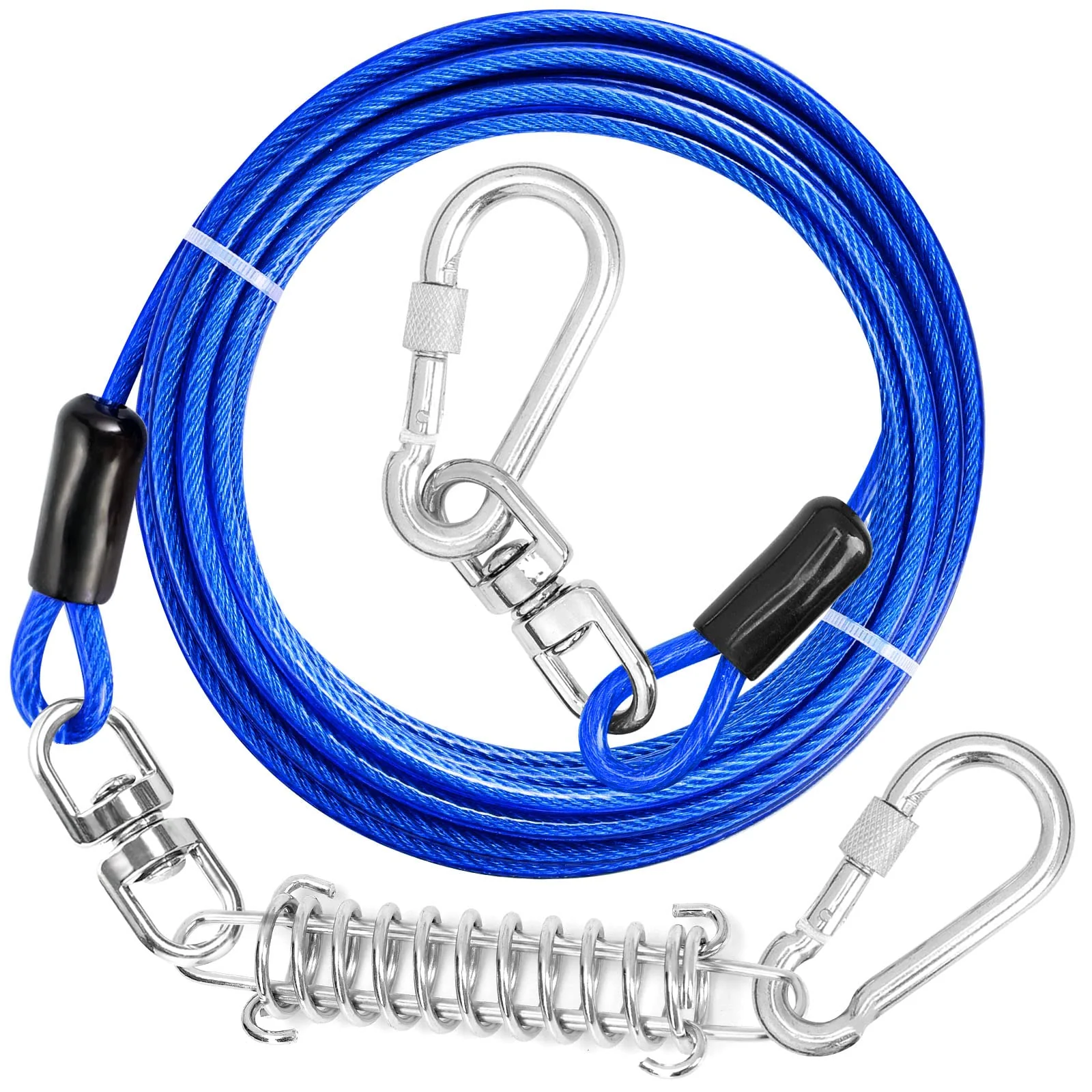 Enhanced jenico Dog Tie Out Cable — Heavy-Duty Outdoor Run Cable with Swivel Hook Lightweight