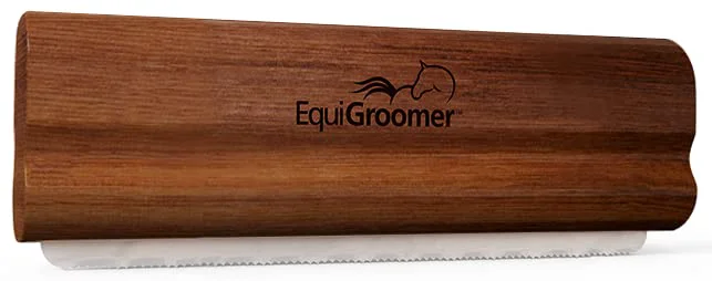 Traditional EquiGroomer EasyGroomer Deshedding Brush – Natural Mahogany for Dogs Cats Minimalist