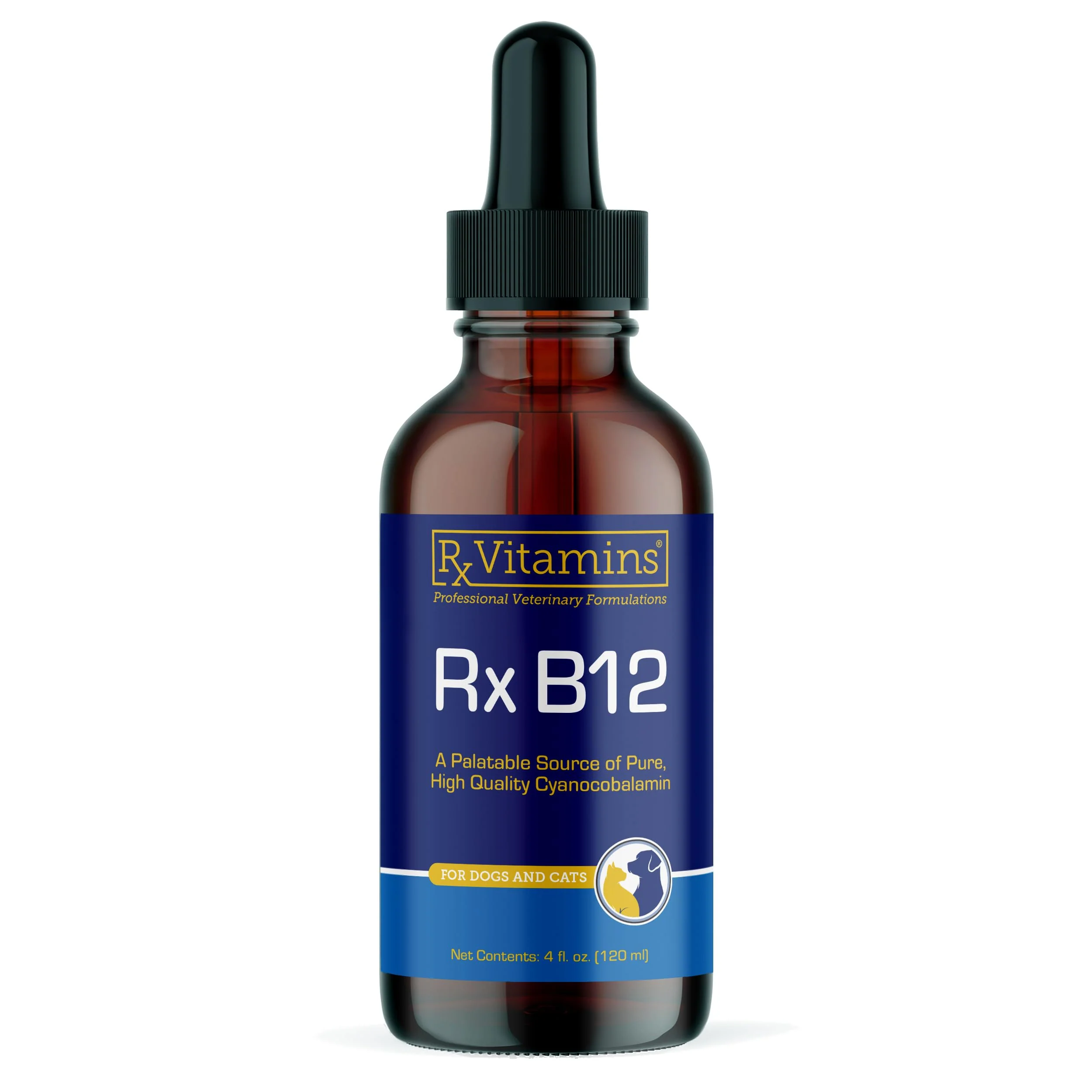 Certified Rx Vitamins B12 for Dogs Cats — Digestive Support Nervous System Health — 4oz Easy-to-Use