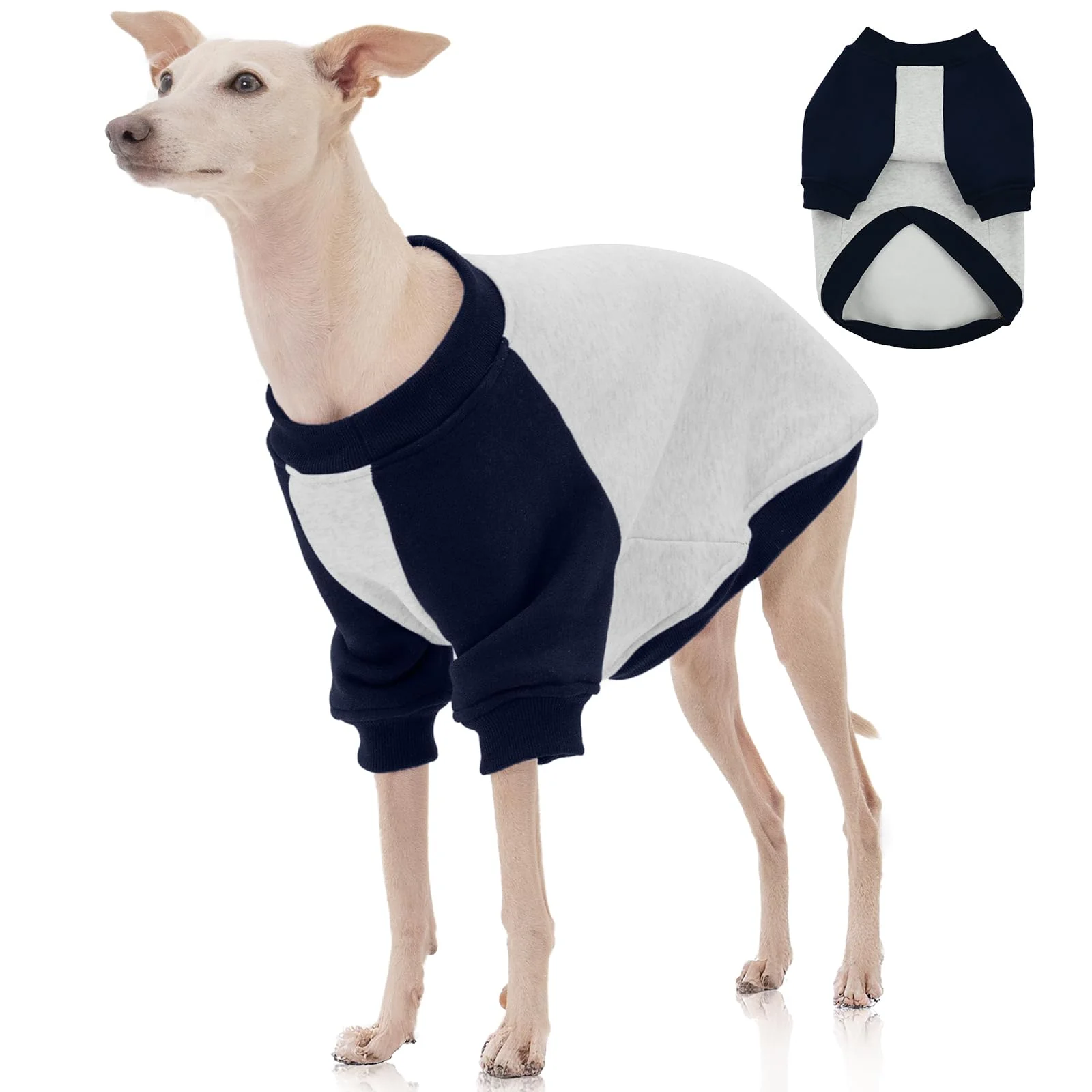 Dependable FUAMEY Dog Sweatshirt Fleece Lined for Extra Large Dogs – Warm Raglan Pullover Sweater Blue XXL Refined