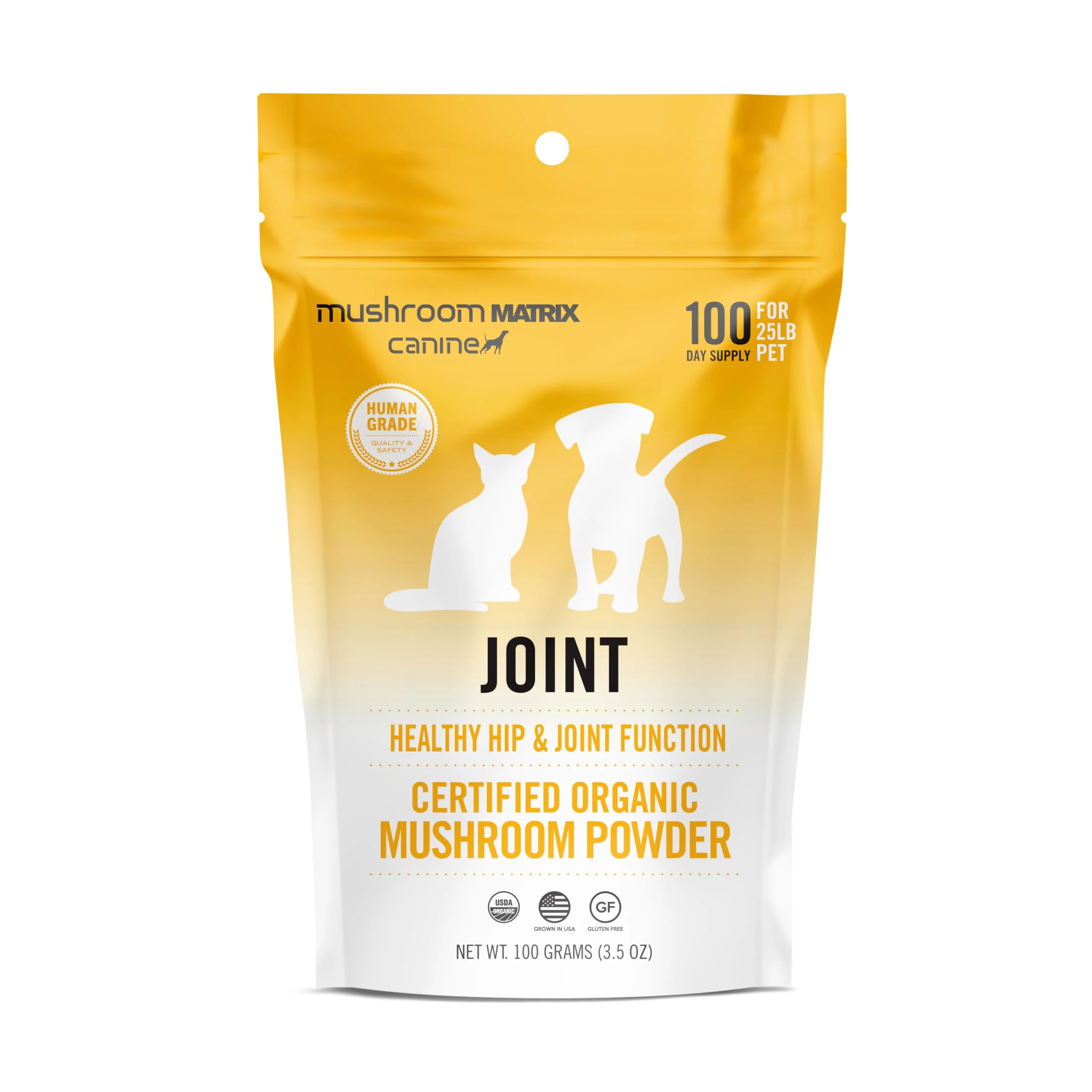 Superior Mushroom Matrix Pet Joint Hip Function for Dogs Cats USA-Grown Organic Mushroom Powder 100 g High-Grade