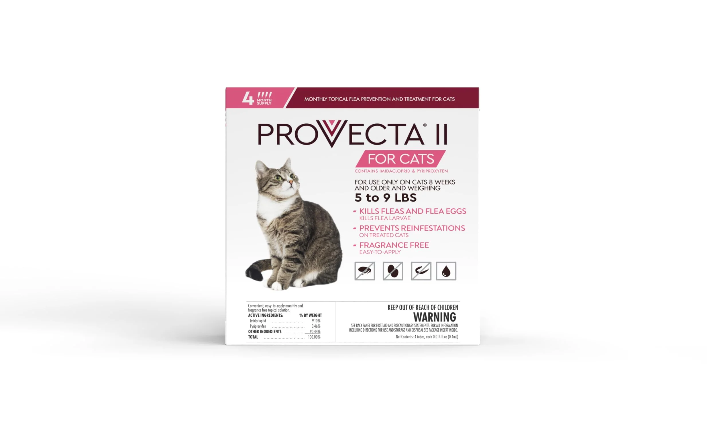 Classic PROVECTA® II for Cats 5-9 lbs SM — 4 MOS BOX Flea Treatment High-Quality